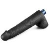 10.5 REAL SOFTEE Rechargeable TPE Vibrating Dildo(Black)